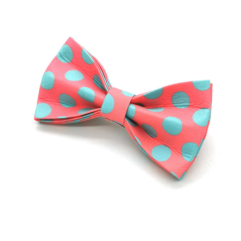 Wave Point Green Dog Bow Tie
