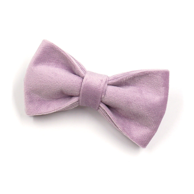Velvet Dog Bow Tie - Lilac