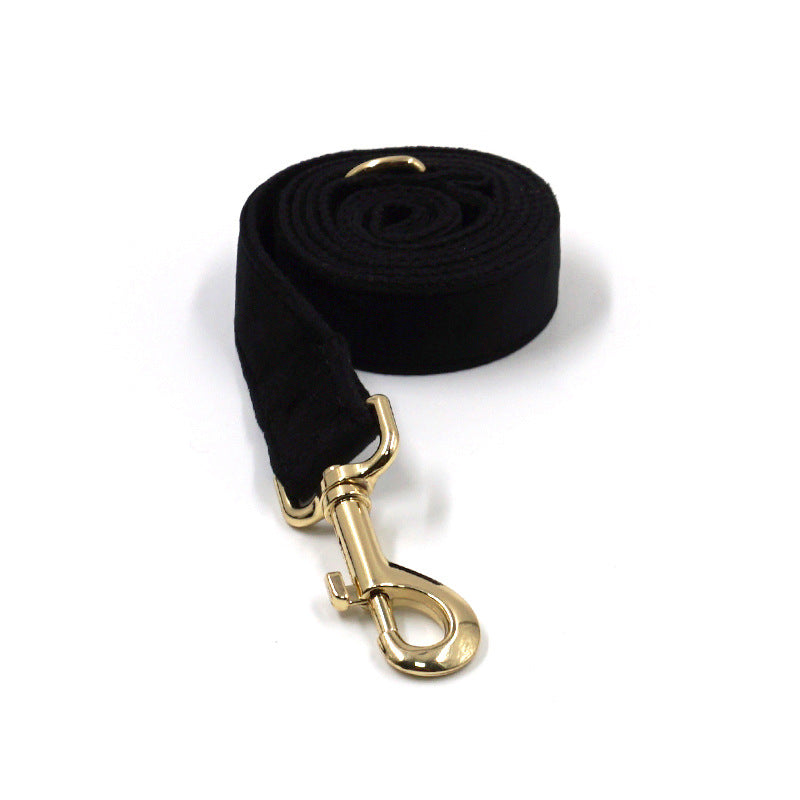 Velvet Fabric Dog Leash - Black