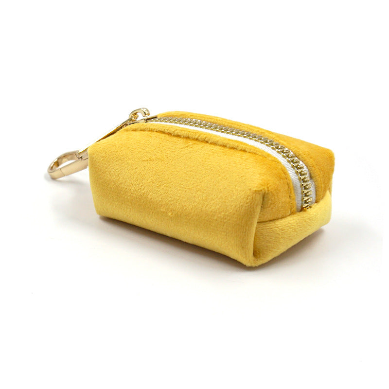 Velvet Poop Bag Holder - Yellow