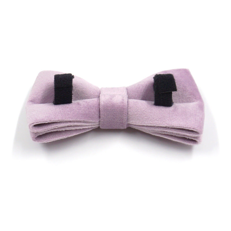 Velvet Dog Bow Tie - Lilac
