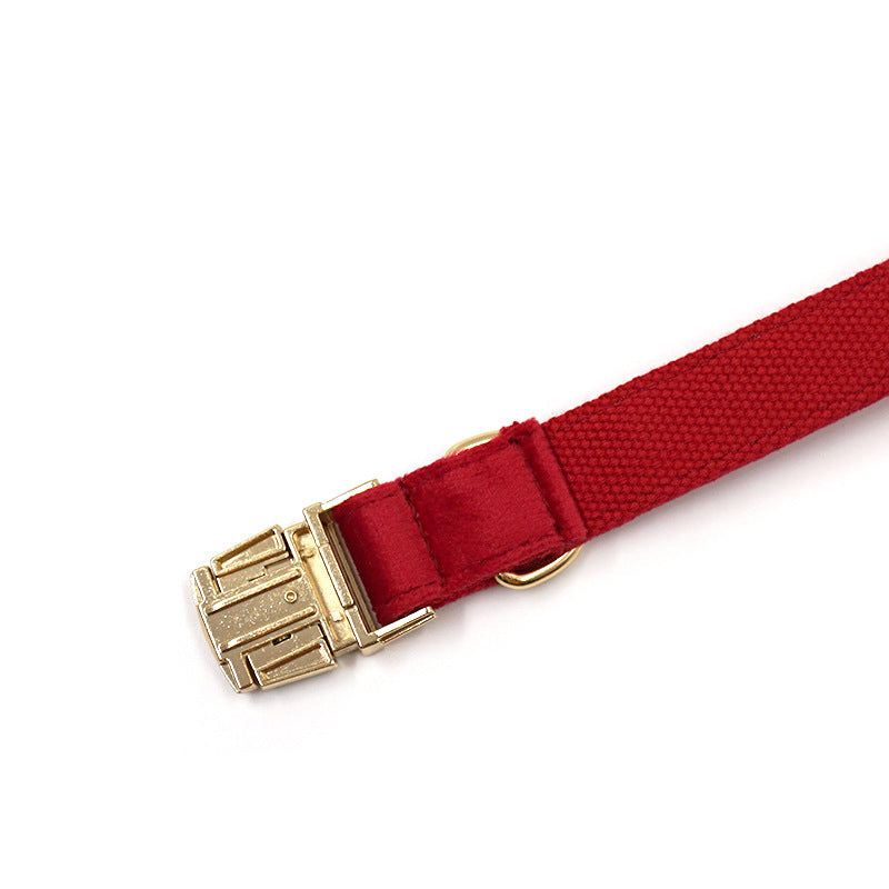 Velvet Dog Collar - Red
