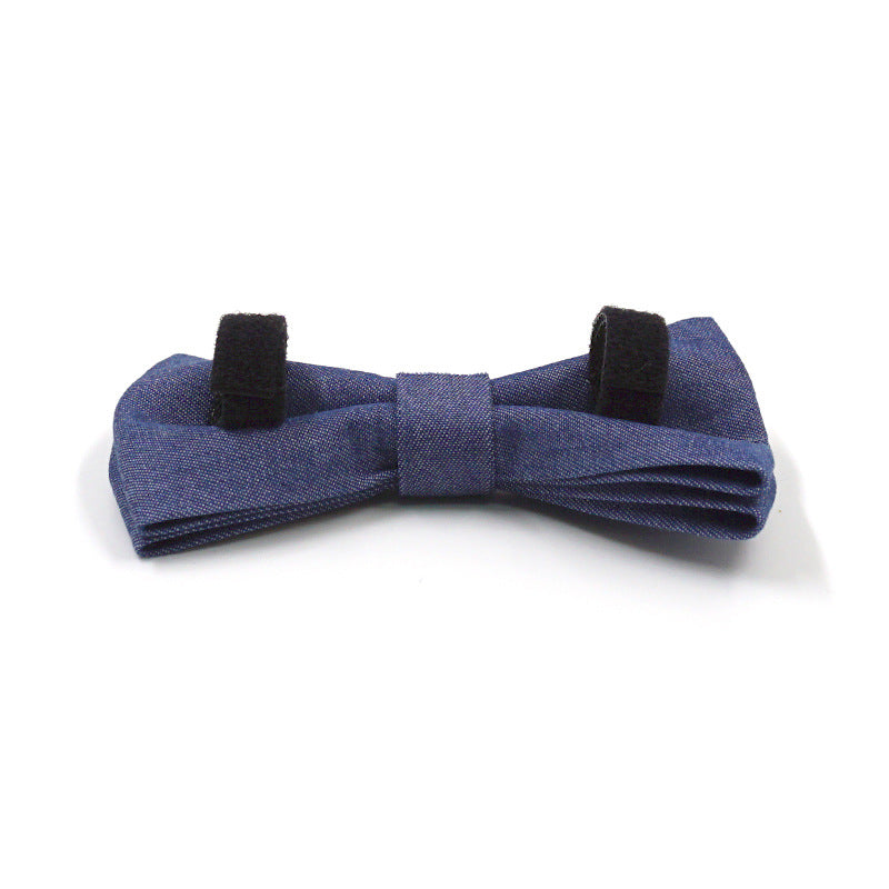 Denim Fabric Dog Bow Tie