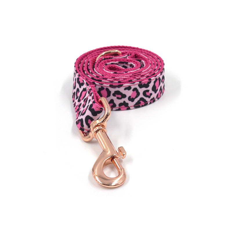 Leopard Dog Leash - Pink