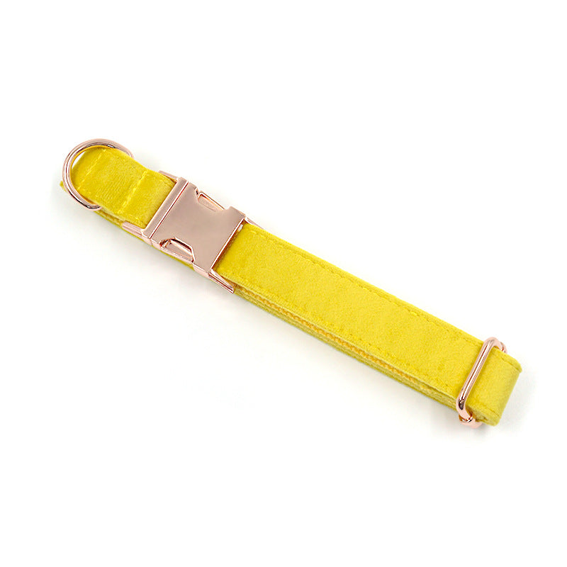 Velvet Dog Collar - Yellow