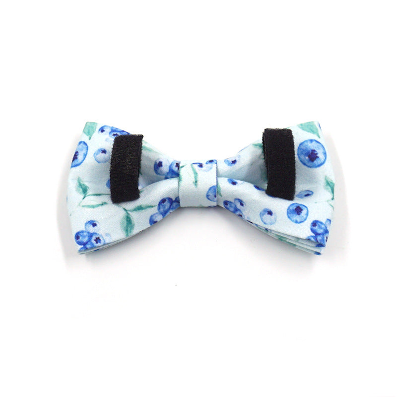 Blueberry Pattern Dog Bow Tie