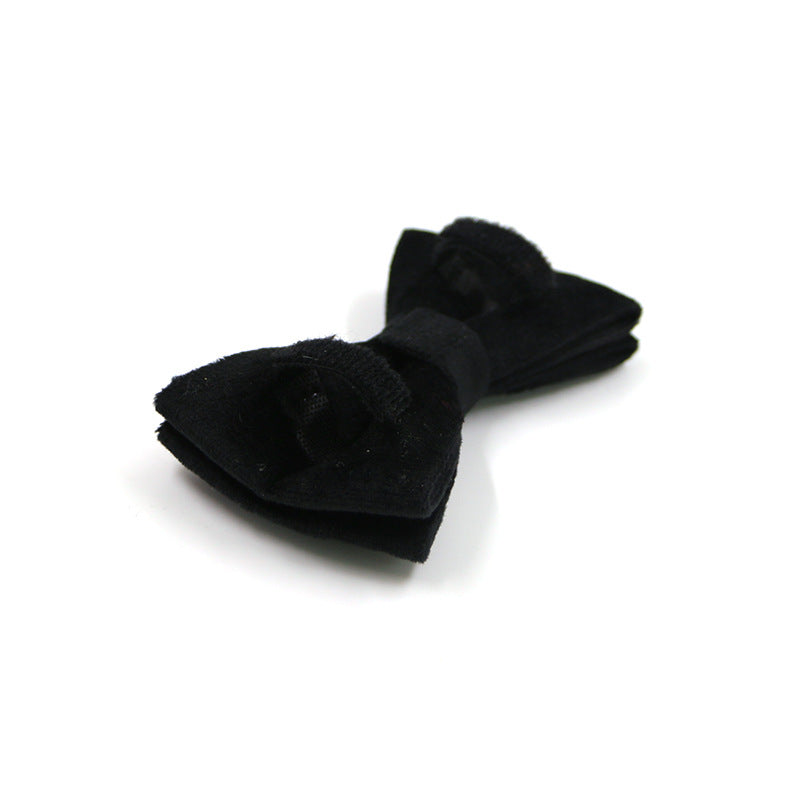 Velvet Dog Bow Tie - Black